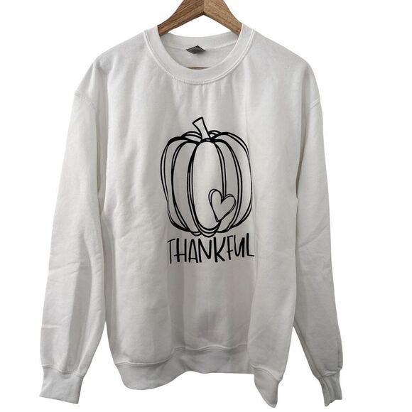 Thankful Thanksgiving Crewneck Sweatshirt NWT - Picture 1 of 4